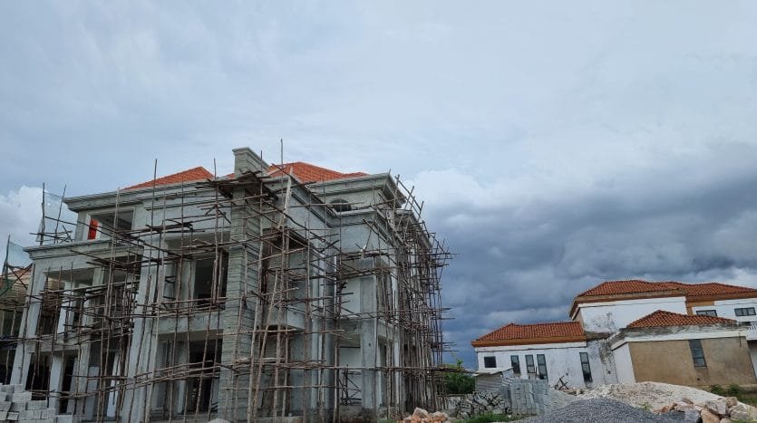 A mansion under construction in munyonyo
