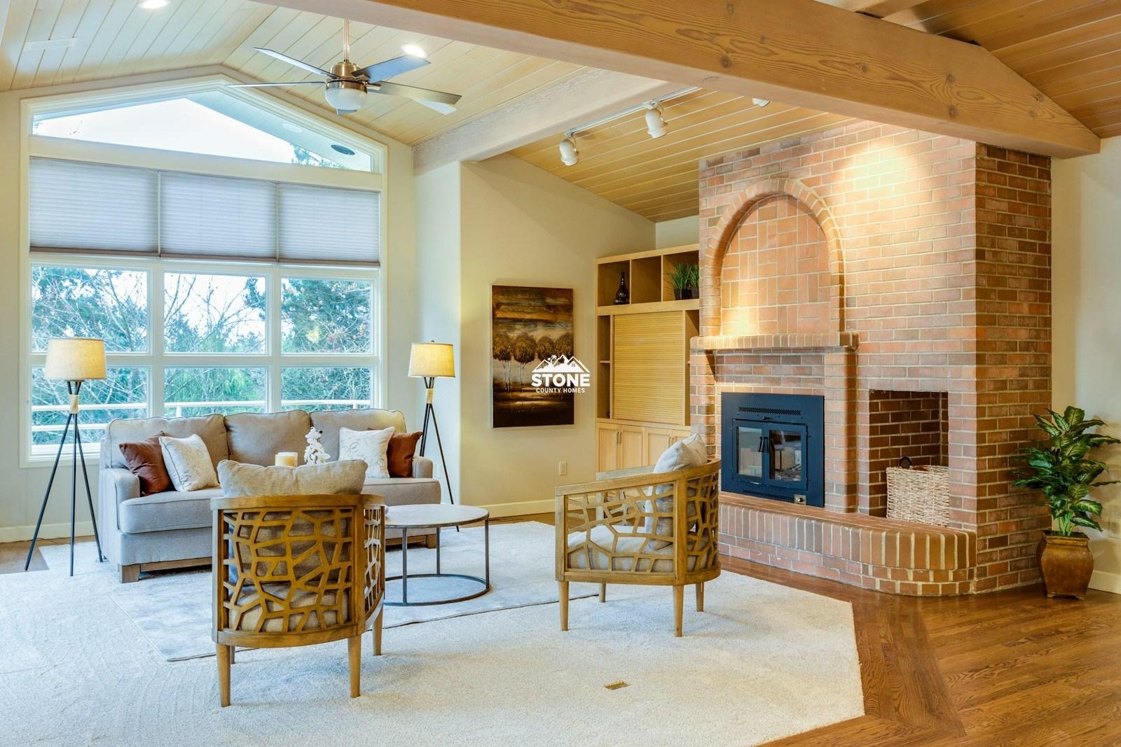 brown and grey room interior